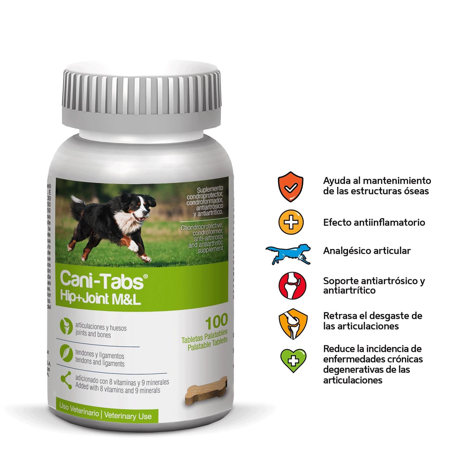 VITAMINA SUPLEMENTO PARA PERROS CANI-TABS HIP + JOINT MEDIUM & LARGE X 100 TAB