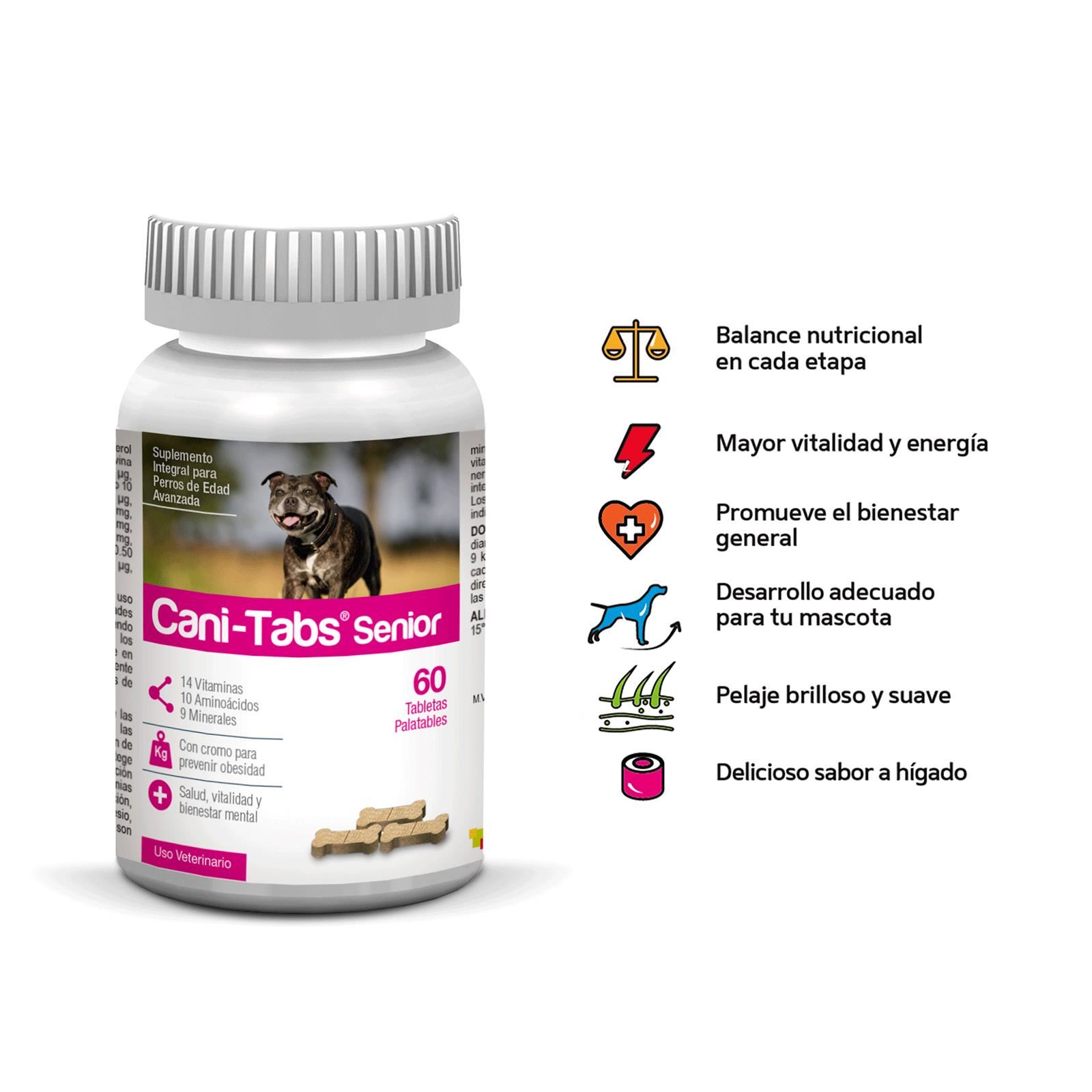 VITAMINA SUPLEMENTO PARA PERROS CANI-TABS DAILY MULTI SENIOR X 60 TAB