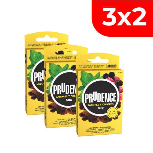 3x2 Preservativo Prudence Sabor Mix - Caja 3 UN