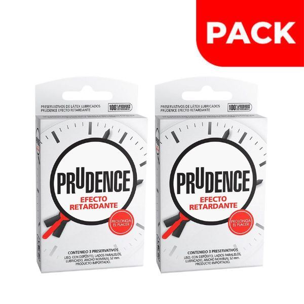 Dúo Pack Preservativo Prudence Retardante - Caja 3 UN