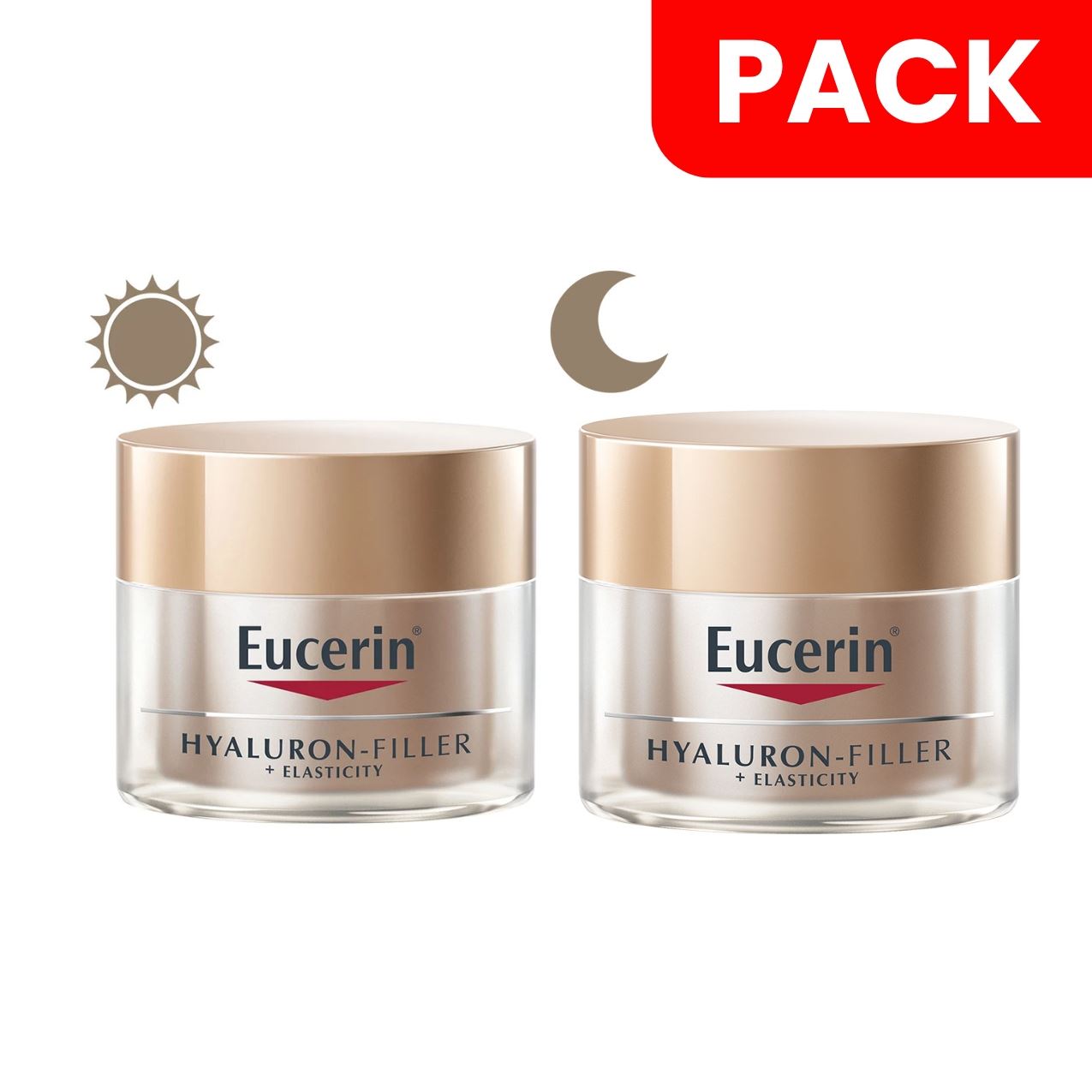 Eucerin Hyaluron-Filler + Elasticity Noche & Día Frasco 50 ML-Pack 2 UN
