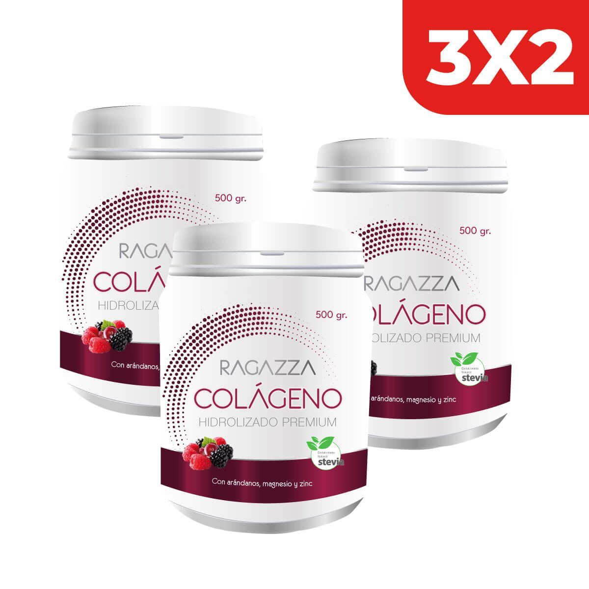3x2 Colágeno Ragazza Polvo - Pote 500 G