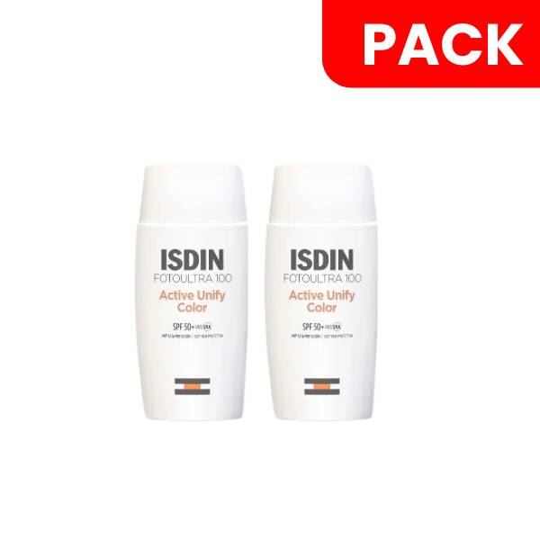 Dúo Pack Isdin Foto Ultra 100 Active Unify Color - Frasco 50 ML