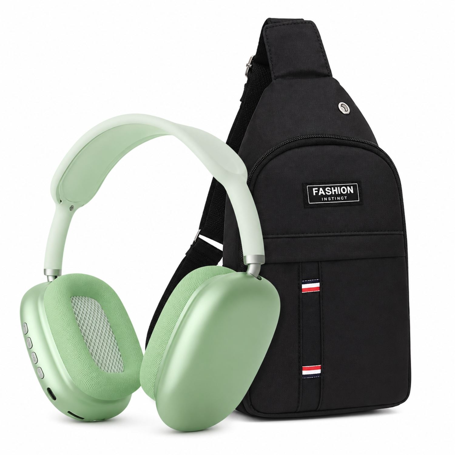 Audífonos Bluetooth P9 Over Ear 5.0 Verde + Morral Deportivo Multiuso
