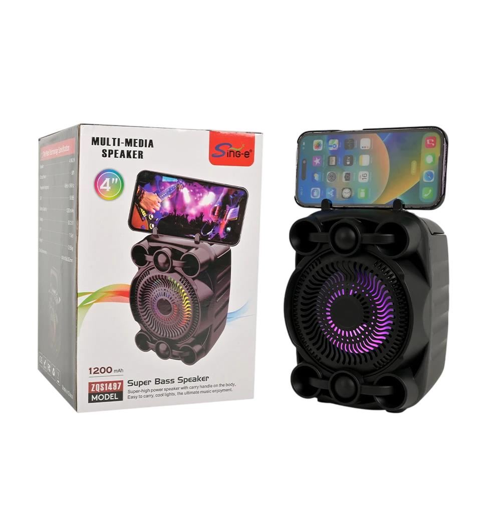 Parlante Sing-e ZQS1497 con soporte de teléfono y Luces LED