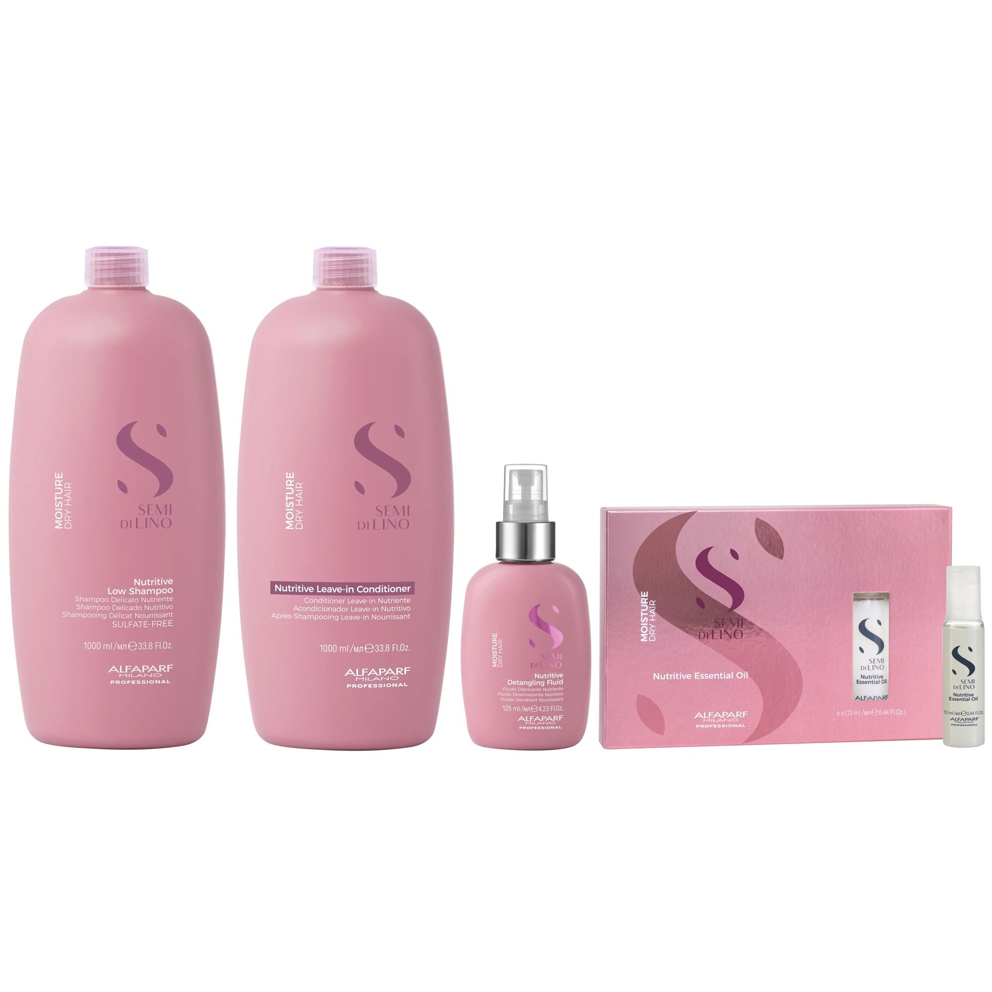 Shampoo 1000ml + Acondicionador + Spray + Ampollas Alfaparf Moisture