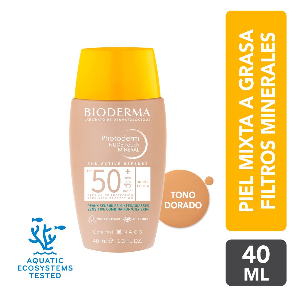 Protector Solar Bioderma Photoderm Nude Touch Dorèe Spf50+ 40ml