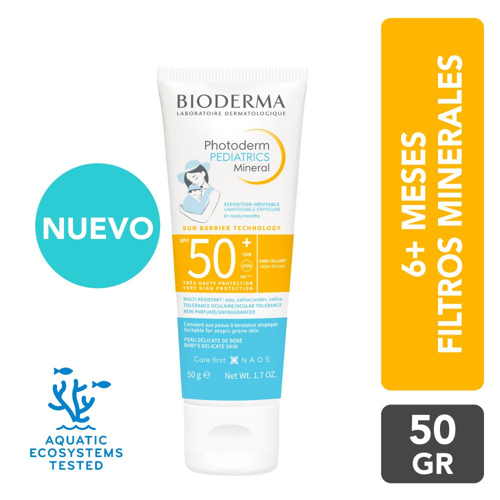 Protector Solar Bioderma Photoderm Pediatrics Mineral Spf50+ 50g