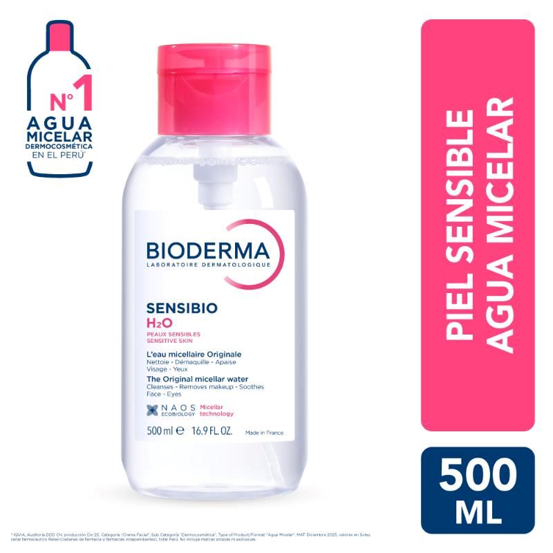 Agua Micelar Bioderma Sensibio H2O Pump 500ml