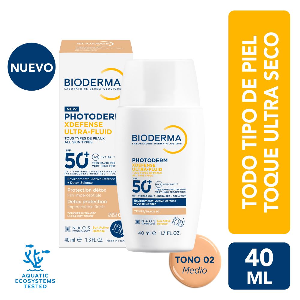 Protector Solar Bioderma Photoderm Xdefense Ultra-Fluido Spf50+ 40ml Tono Medio