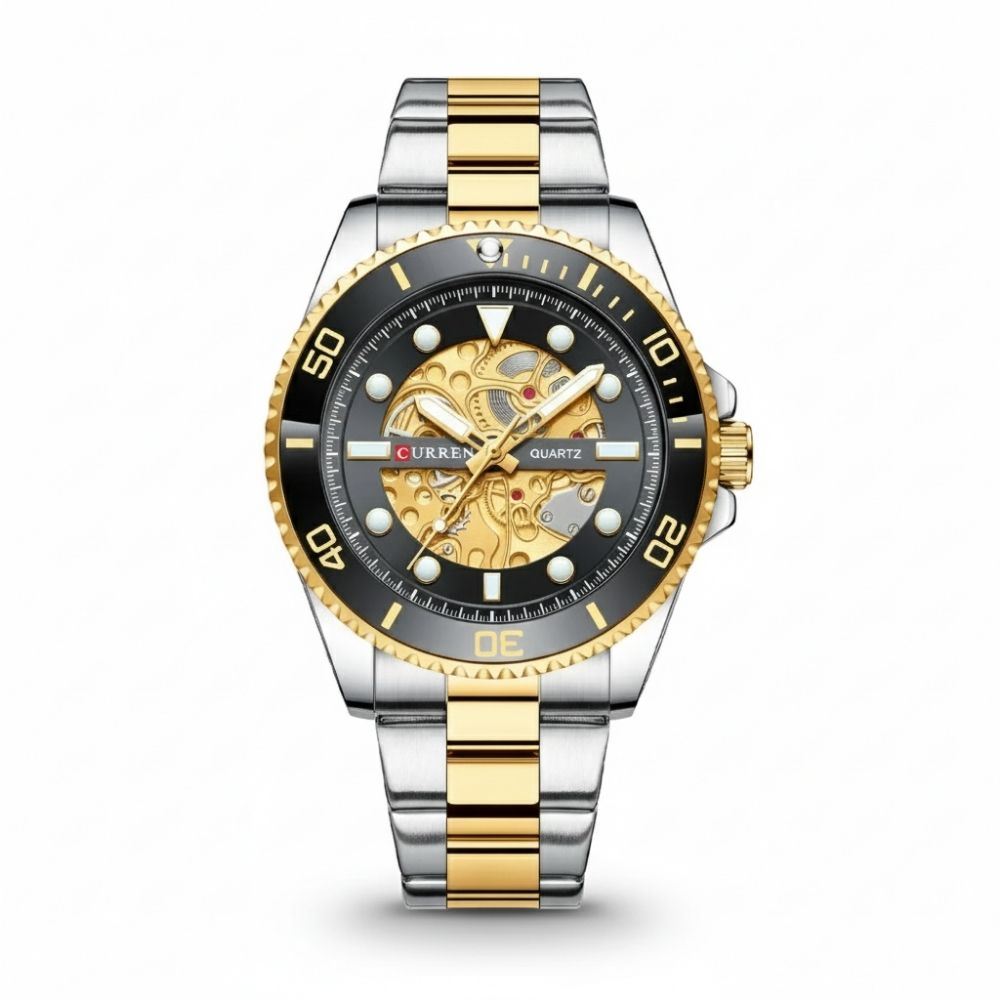 Reloj Análogo Curren KRED371901 8412 Hombre Plata y Dorado
