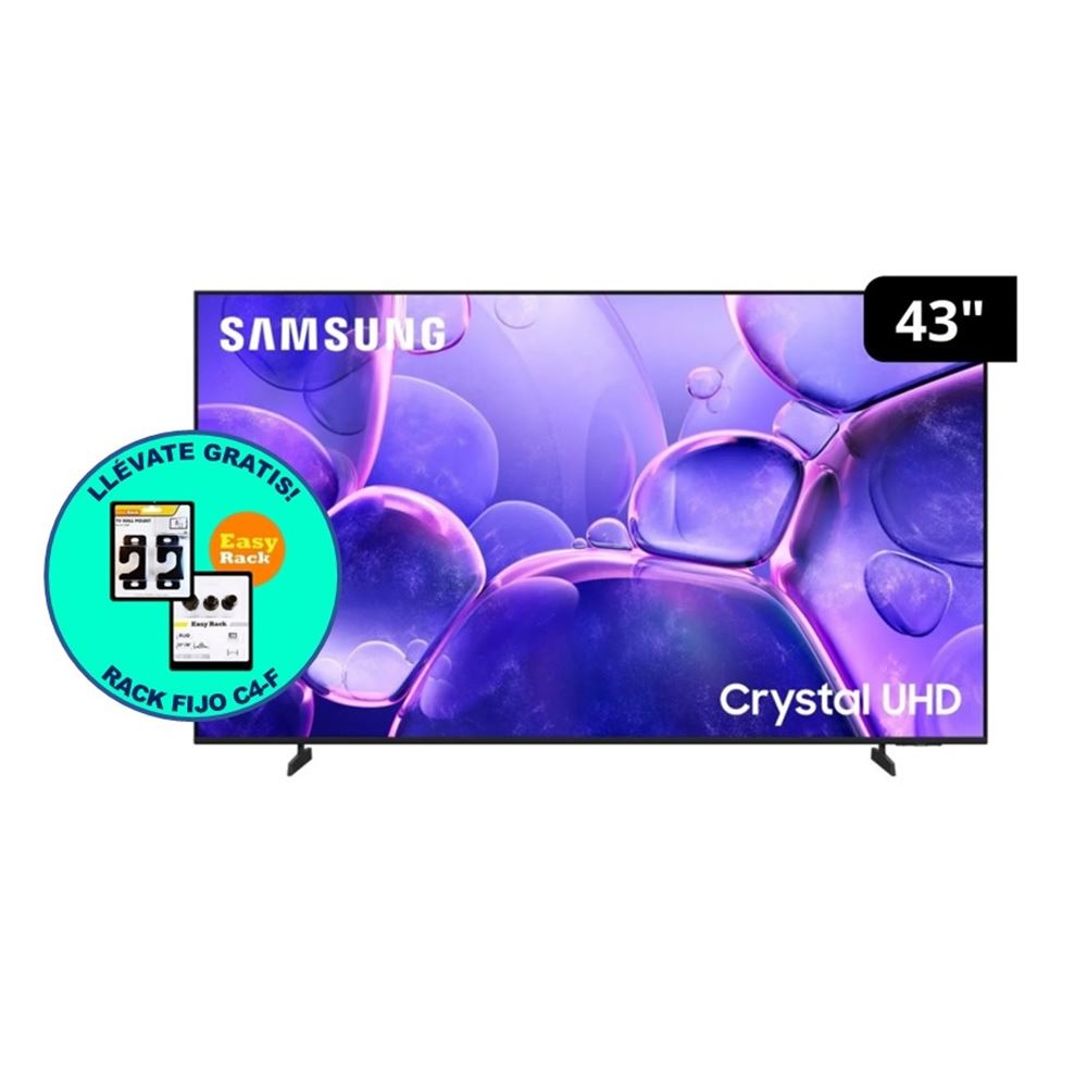 TELEVISOR SAMSUNG CRYSTAL 43 ULTRA HD UN43U8000FGXPE + RACK FIJO C4-F GRATIS