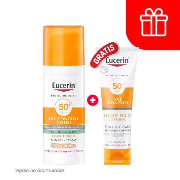 Eucerin Sun Face Oil. Control Medio - Frasco 50 ML