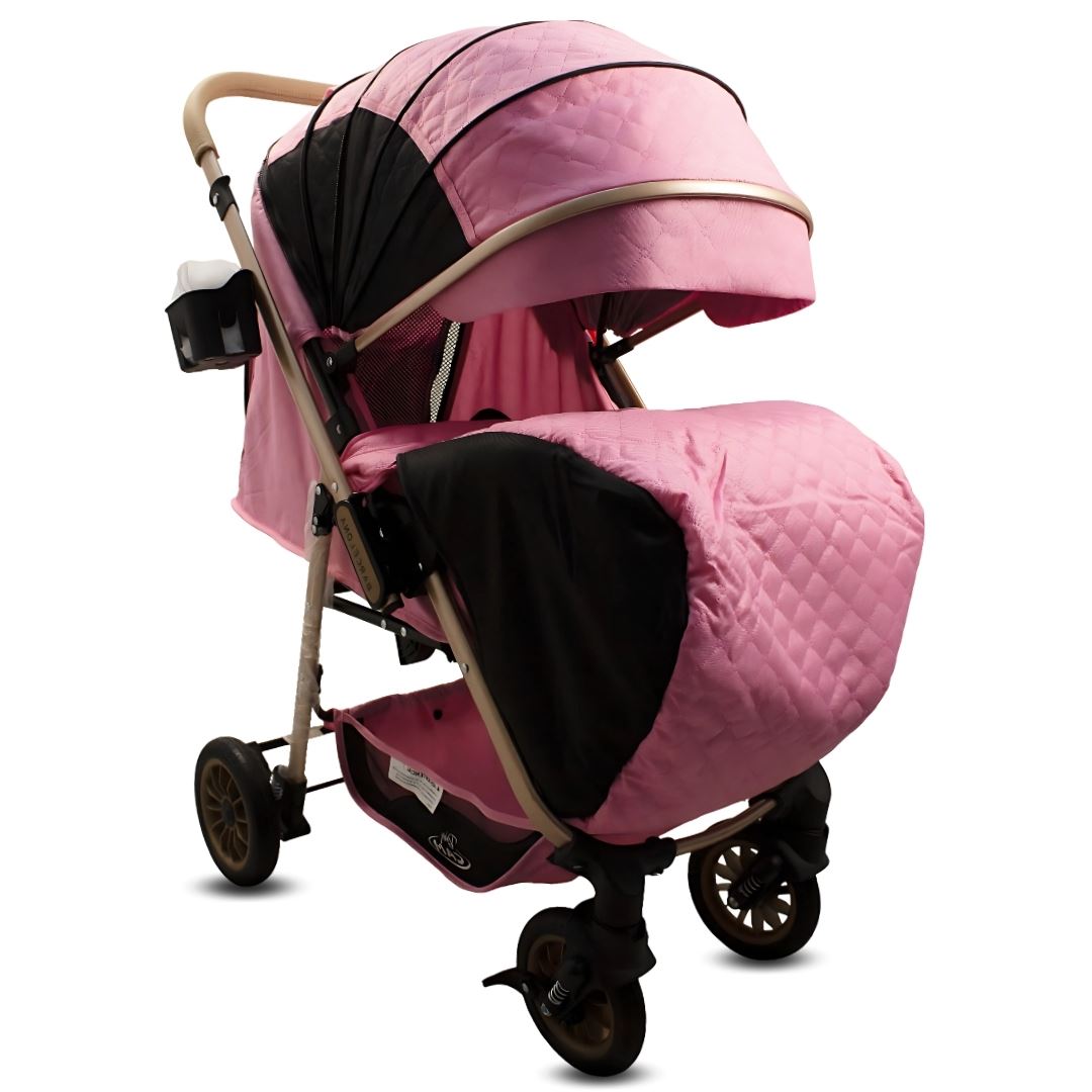 Coche Cuna de Lujo «BARCE NEW» Mango Reversible Pink