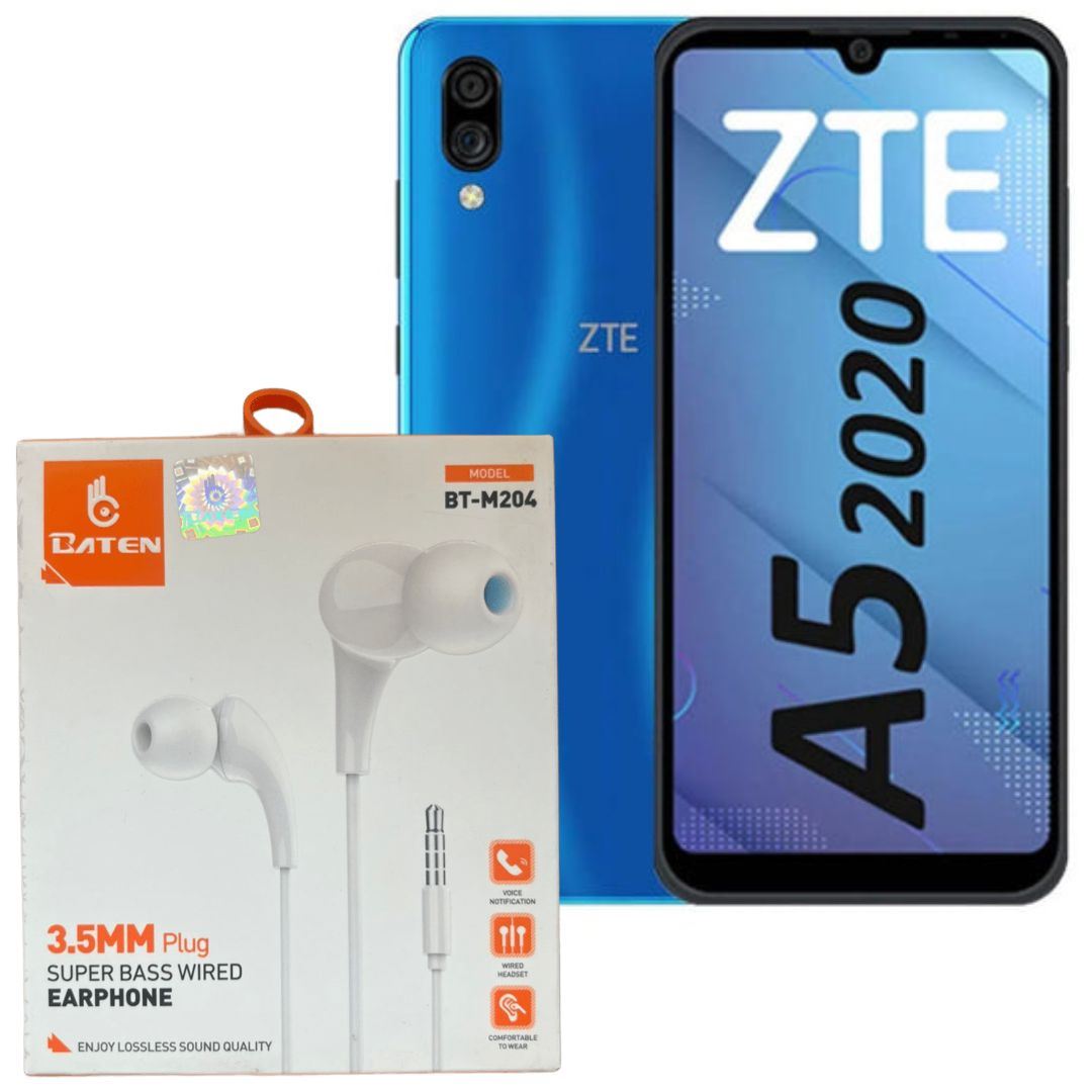 CELULAR ZTE BLADE A5 2020 2RAM 64GB AZUL + AUDIFONOS BATEN
