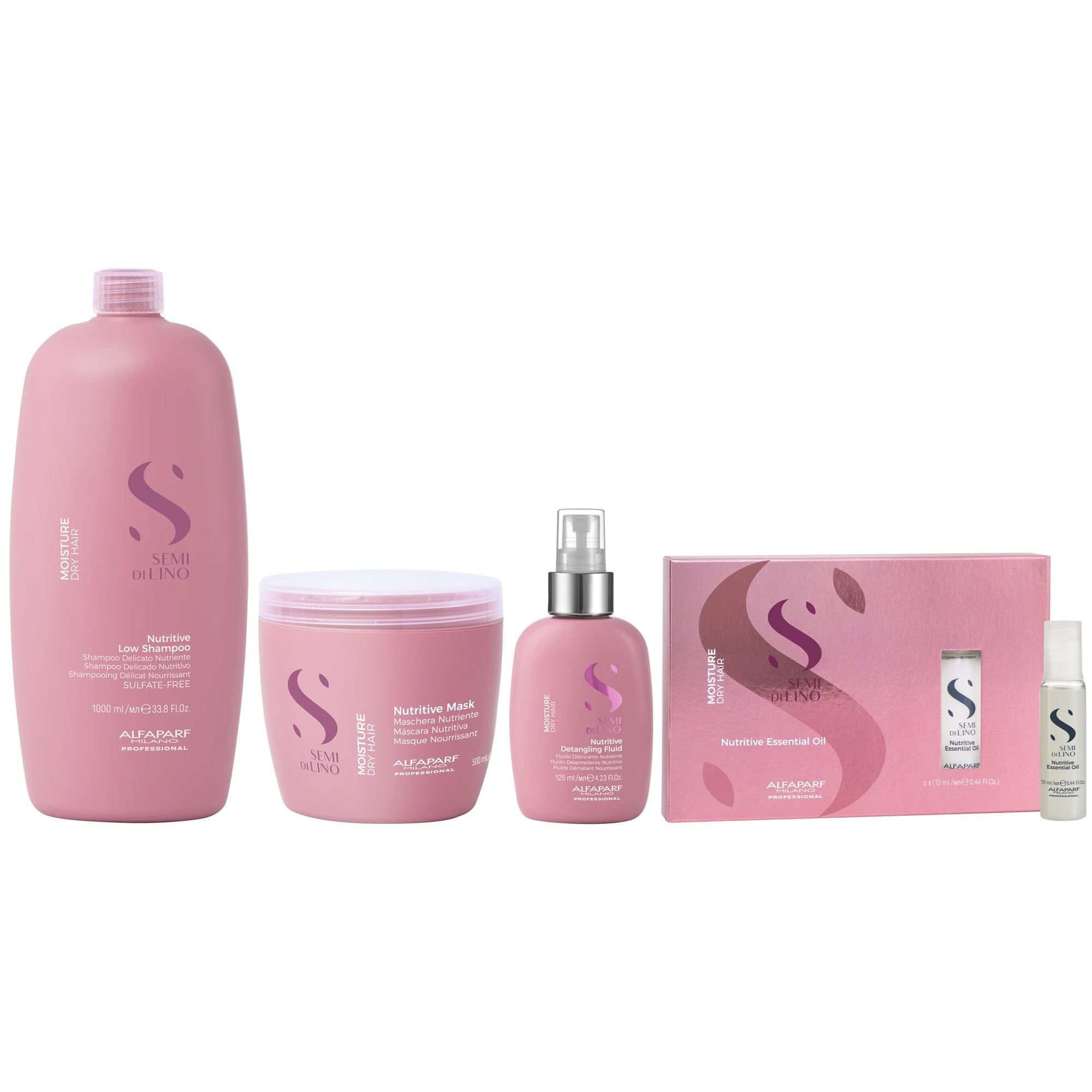 Shampoo 1000ml + Mascarilla + Spray + Ampollas Alfaparf Moisture