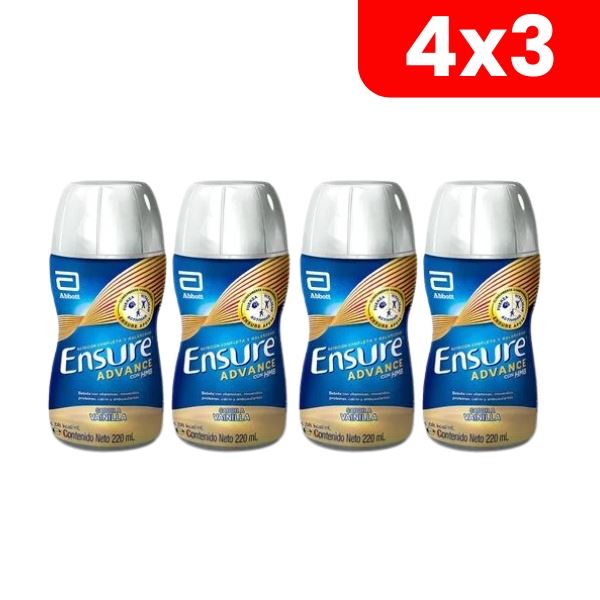 4x3 Ensure Advance Líquido Vainilla - Frasco 220 ML