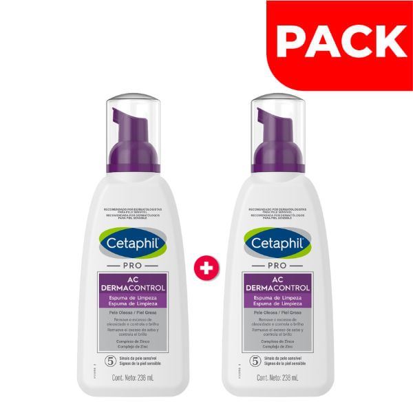 Dúo Pack Cetaphil Pro Ac Espuma de Limpieza - Frasco 236 ML