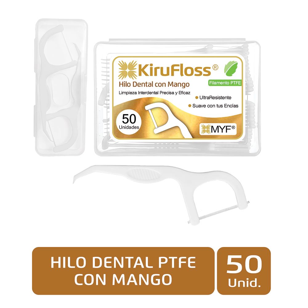 Kirufloss Hilo Dental Especial Ultrafino Con Mango - Caja 50 UN