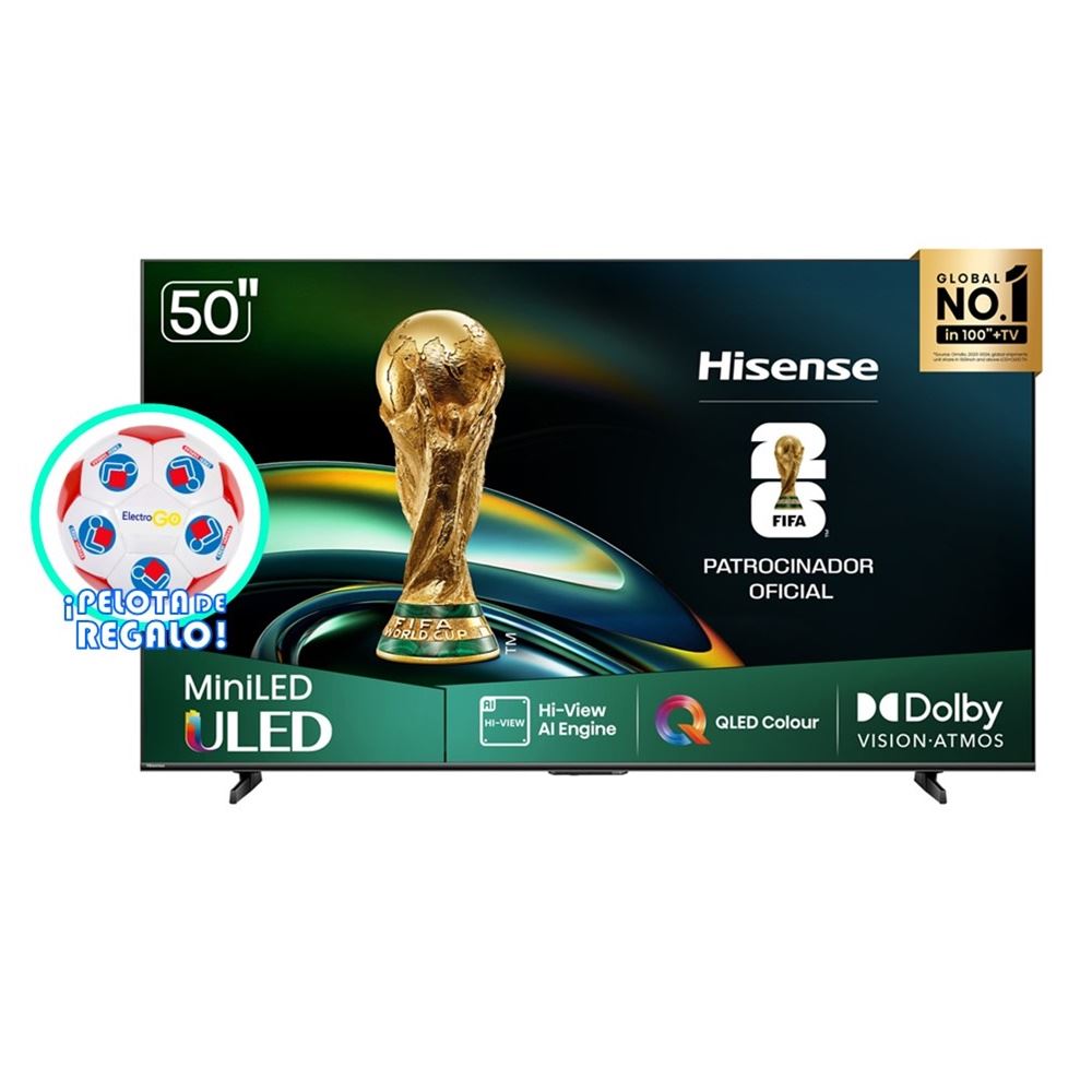TELEVISOR HISENSE SMART TV 50" ULED MINILED 4K UHD 50U6QV + PELOTA DE REGALO