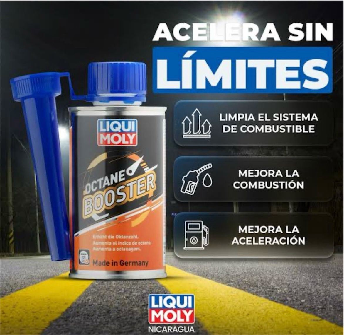 LIQUI MOLY  OCTANE BOOSTER - ADITIVO PARA GASOLINA POTENCIA Y RENDIMIENTO