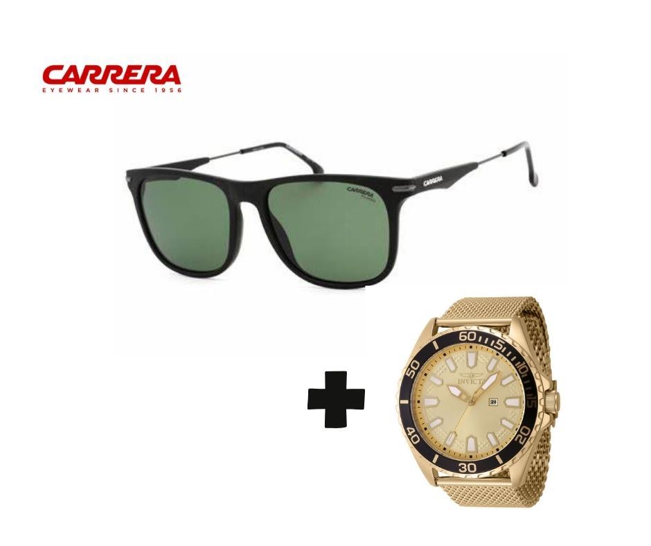 DUO PACK Lentes de sol Carrera modelo Square Polarizado 276/S 0003/UC 55 + Reloj Invicta pro diver para hombre 46902