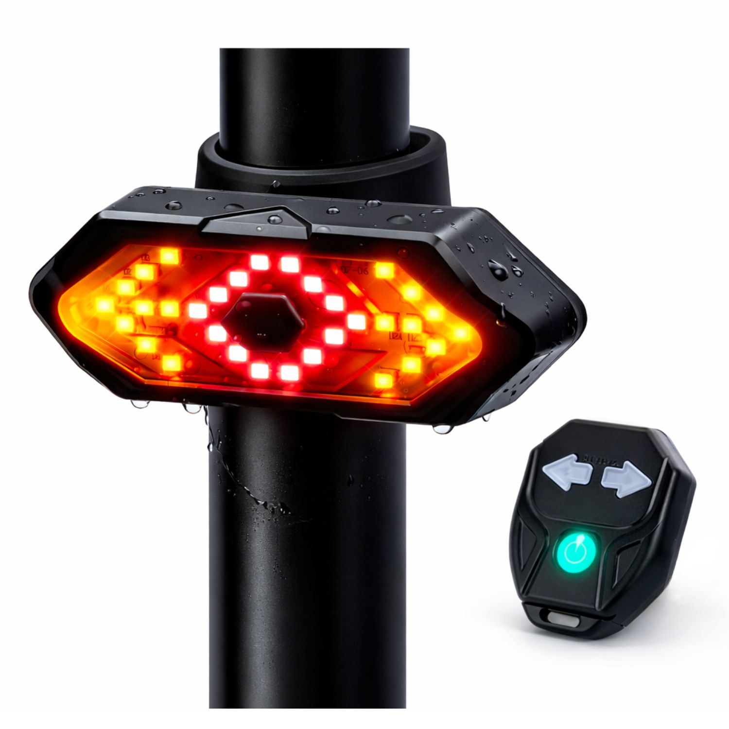 Luz Trasera Direccional para Bicicleta Recargable USB LED con Sonido de Advertencia