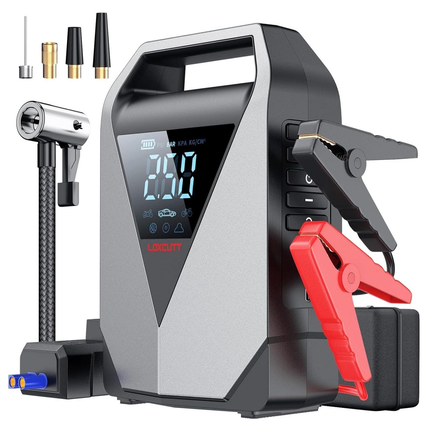 Arrancador de Auto con Compresor 150 PSI e Inflador Portátil Lantun LD12 Power Bank 12000mAh y Luz LED de Emergencia