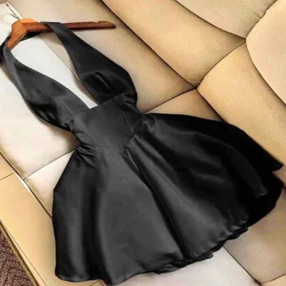 Vestido elegante satin s/m - NEGRO