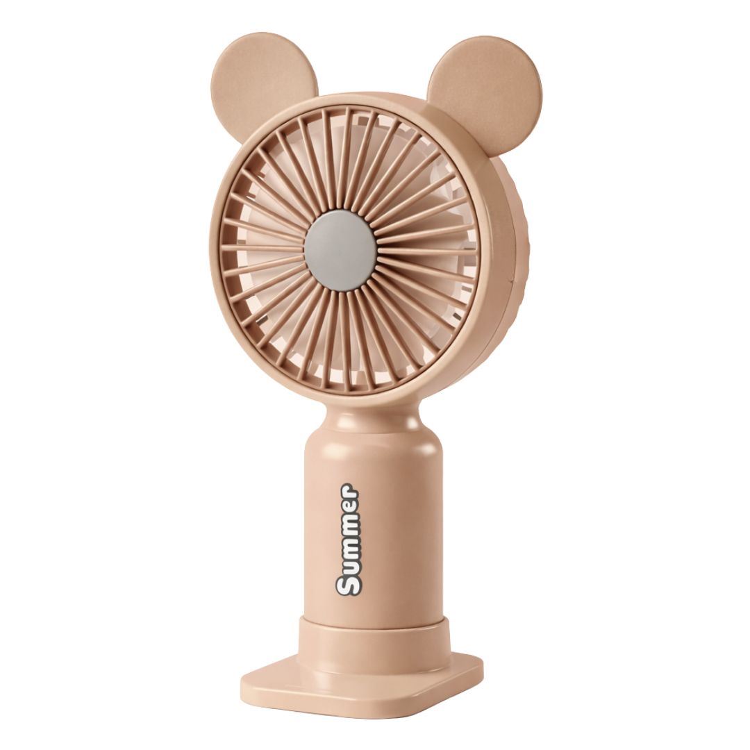 Ventilador de Mano Portátil USB Recargable con Luz LED y 2 Velocidades