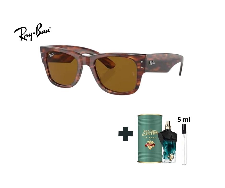 PACK DUO Lentes RayBan Mega Wayfarer RB0840 marrón + Decants Perfume Le Beau Le Parfum Jean Paul Gaultier 5ml