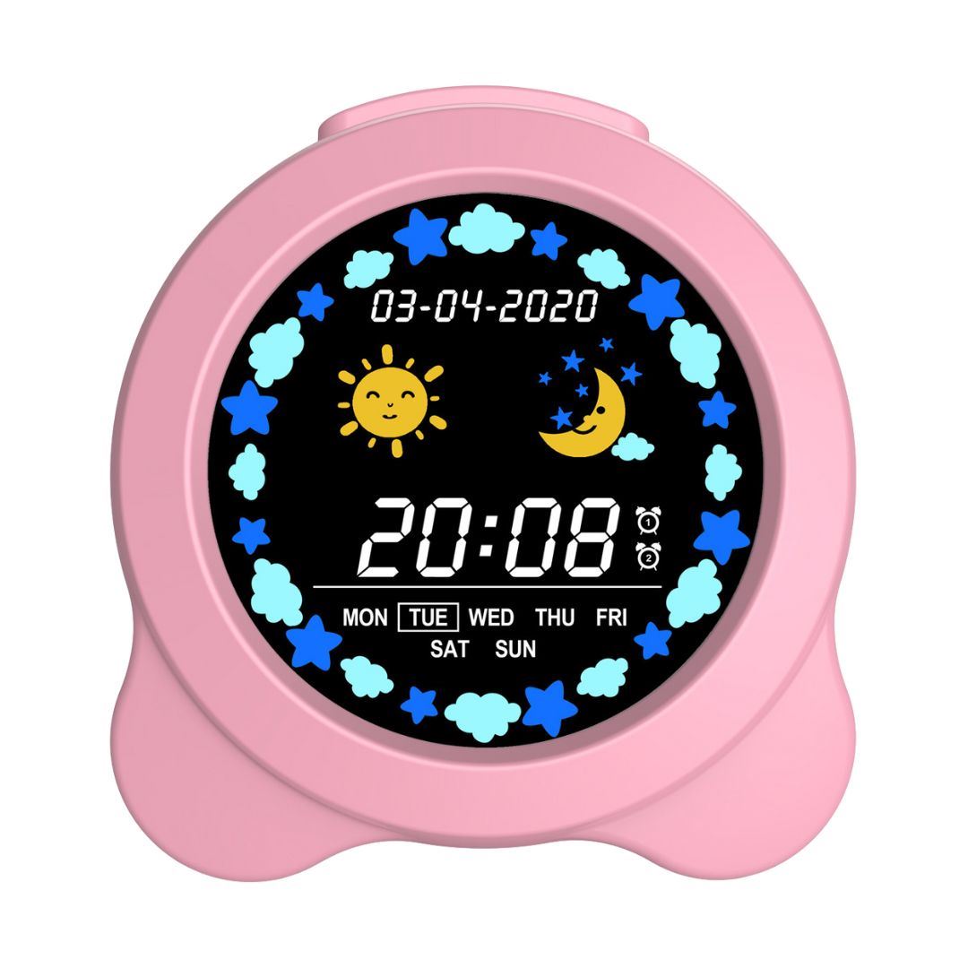 Reloj Despertador para Niños con Luz LED Pantalla LCD a Color y Entrenador de Sueño con Cable USB-C