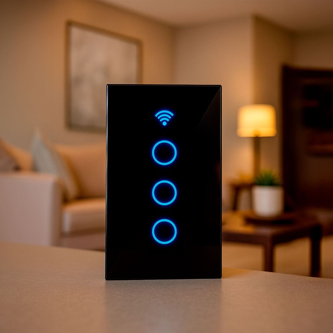 Interruptor de Pared WiFi 3 Tomas - Incluye Capacitor - Alexa y Google