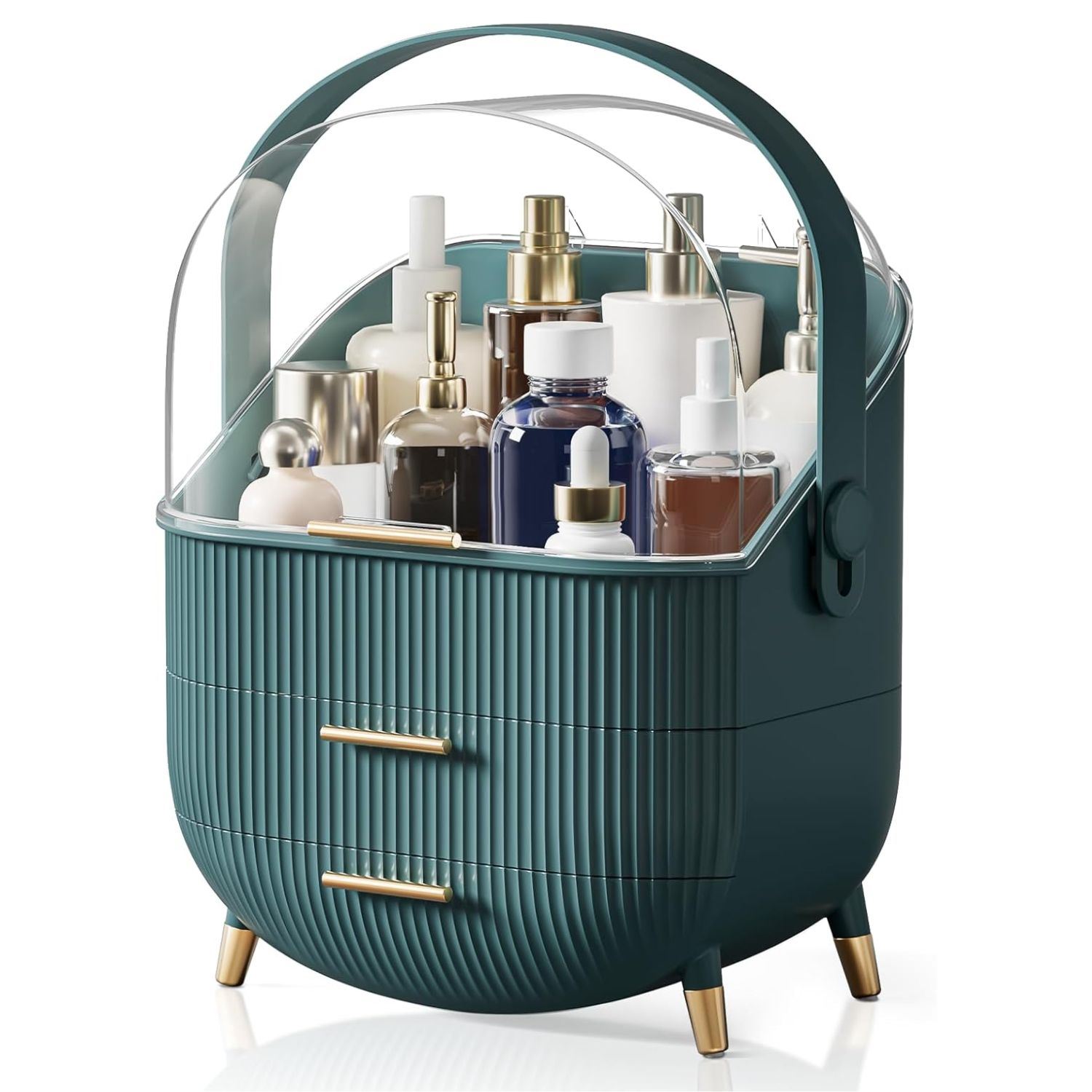 Organizador De Maquillaje Con Cajones Y Tapa Transparente