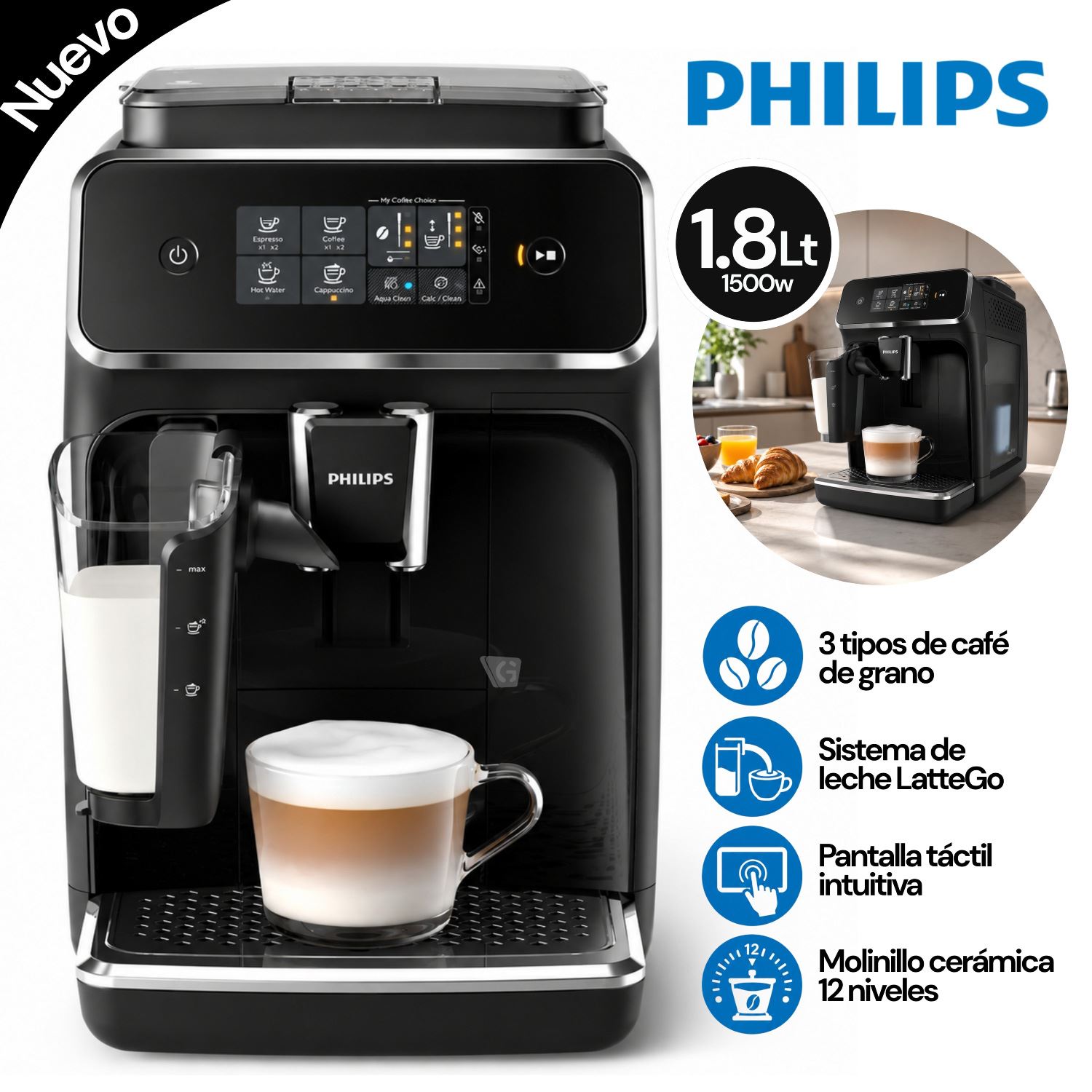 Cafetera Expresso Philips Lattego EP2231 42