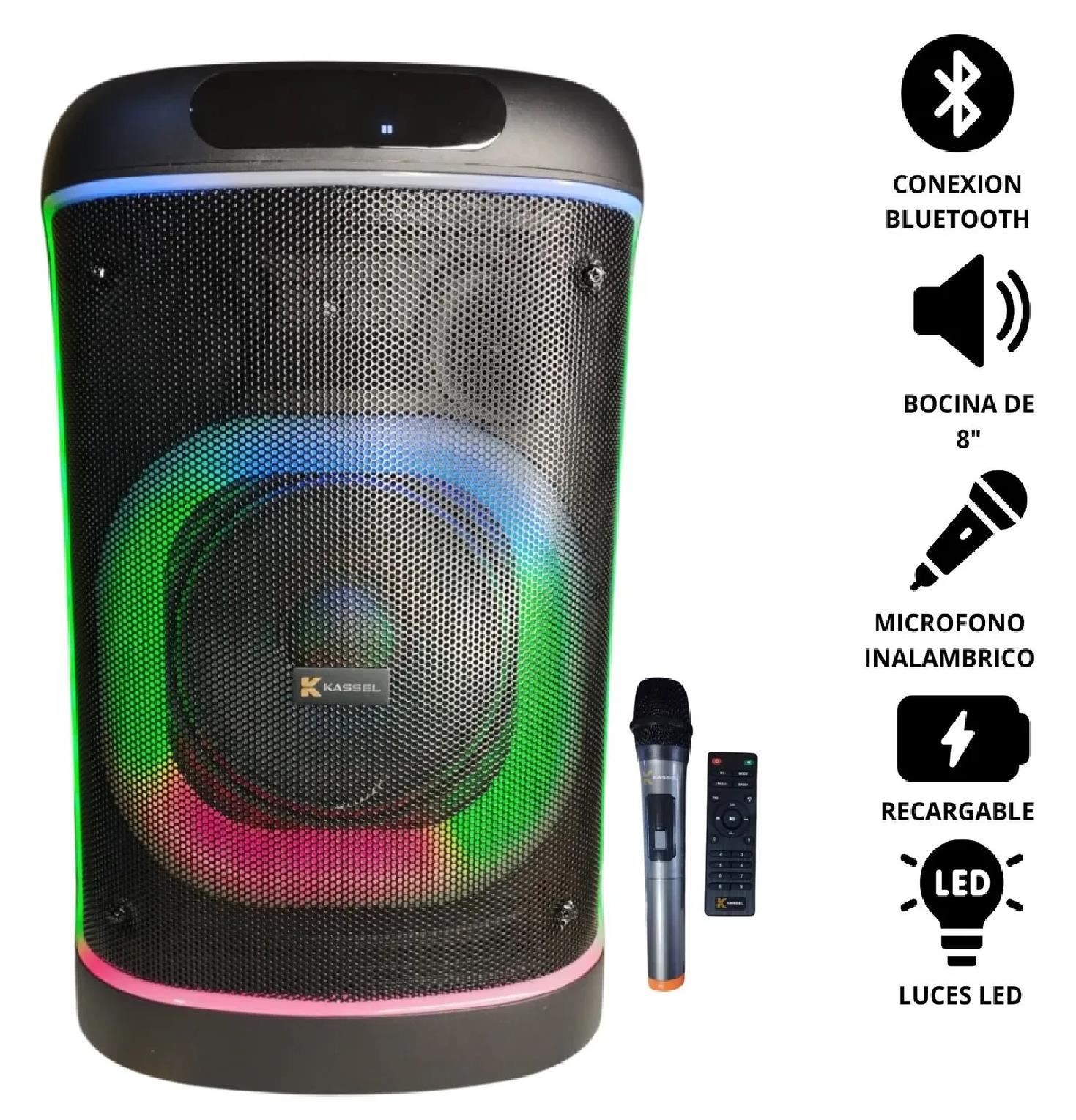 Parlante Portátil Kassel RGB K816 8” TWS con Micrófono