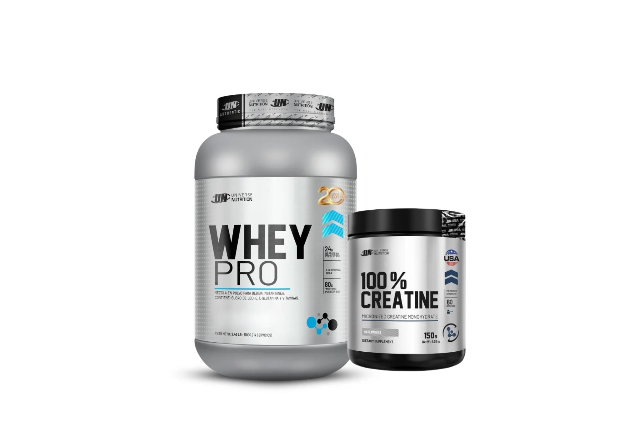 PROTEINA WHEY PRO 1.1KG COOKIES + CREATINA MADE IN USA 150GR UN