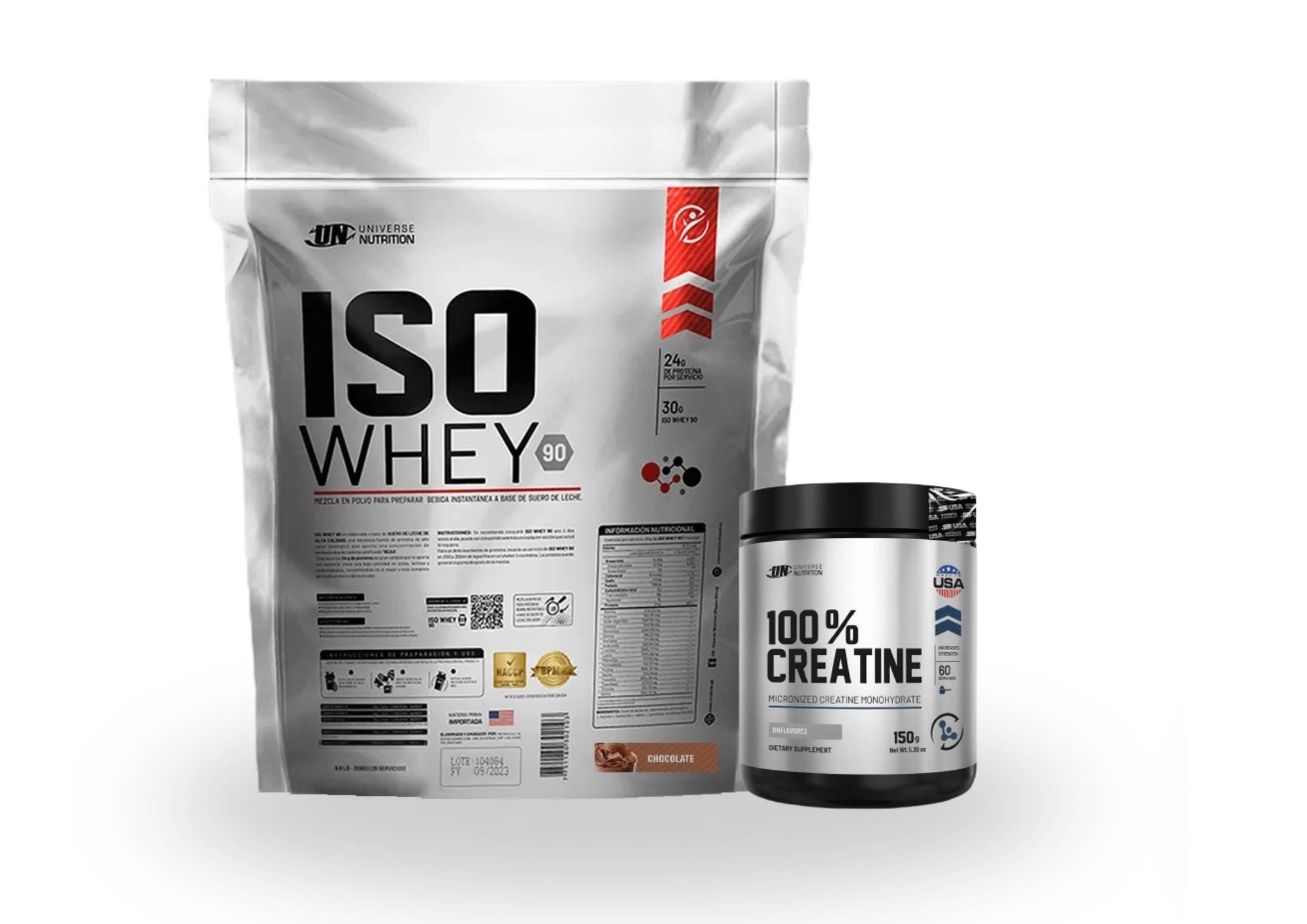 PROTEINA ISO WHEY 90 5KG CHOCOLATE + CREATINA MADE IN USA 150GR UN