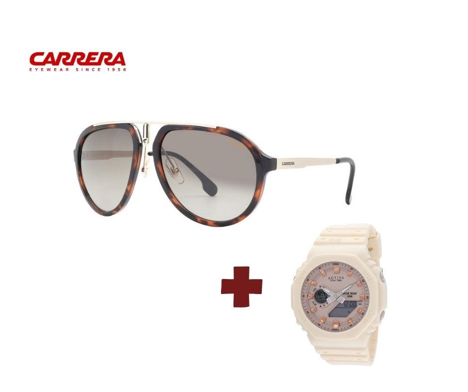 DUO PACK Lentes de sol Carrera modelo Pilot 1003/SSAM 02IK/HA + Reloj Activa Sonar X Invicta Unisex ACW423-005 - 45,5 mm