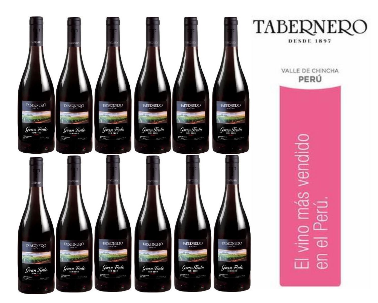 Vino Tabernero Gran Tinto Semi Seco 750ml - 12 UND