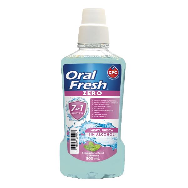 Oral Fresh Zero 7 en 1 Menta Fresca - Frasco 500 ML