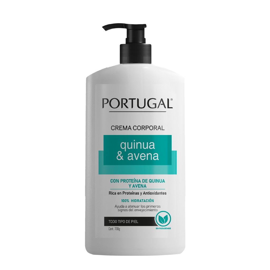 Portugal Crema Corporal Quinua & Avena - Frasco 700 G