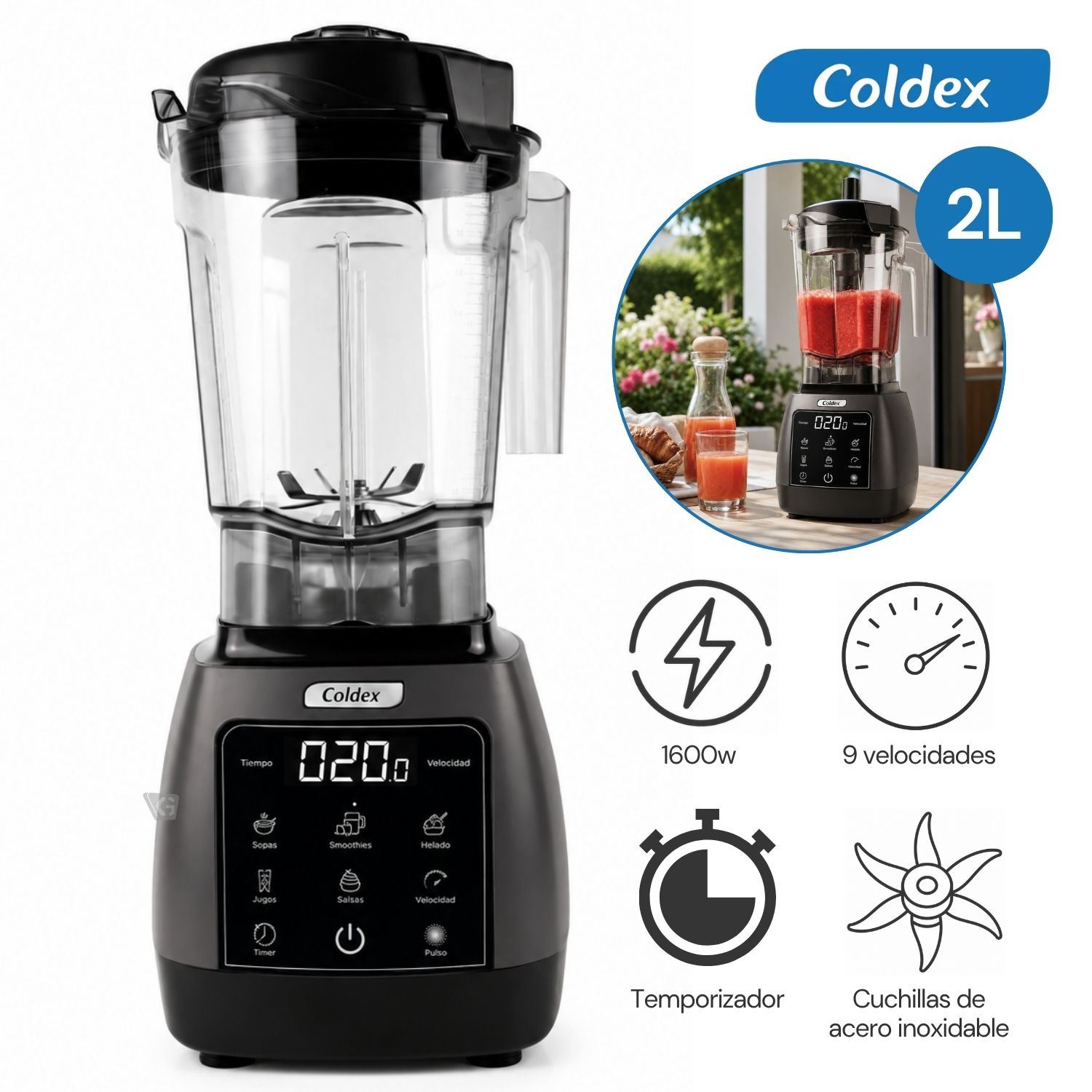Licuadora Coldex Ultra Pro 2LT 1600W CX LIC21600D