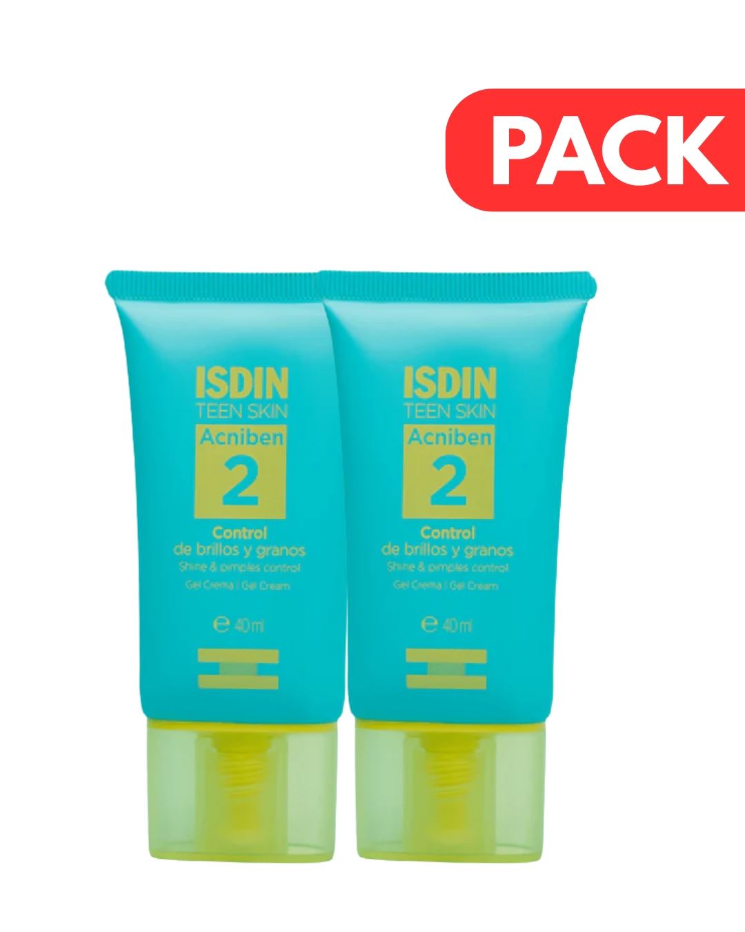 Dúo Pack Isdin Acniben Control Brillo y Granos - Frasco 40 Ml