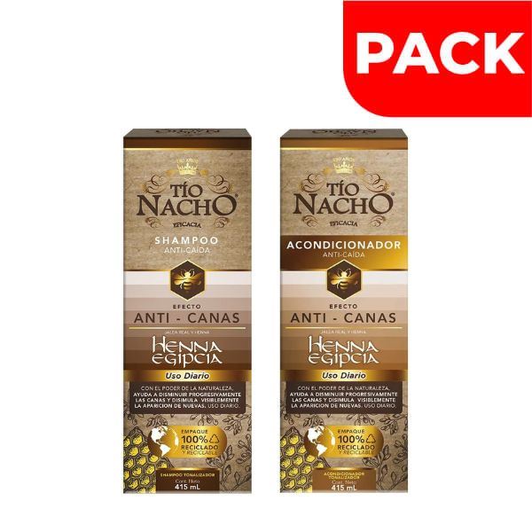 Pack Shampoo Tío Nacho Anticanas 415 ML +  Acondicionador 415 ML - 2 UN