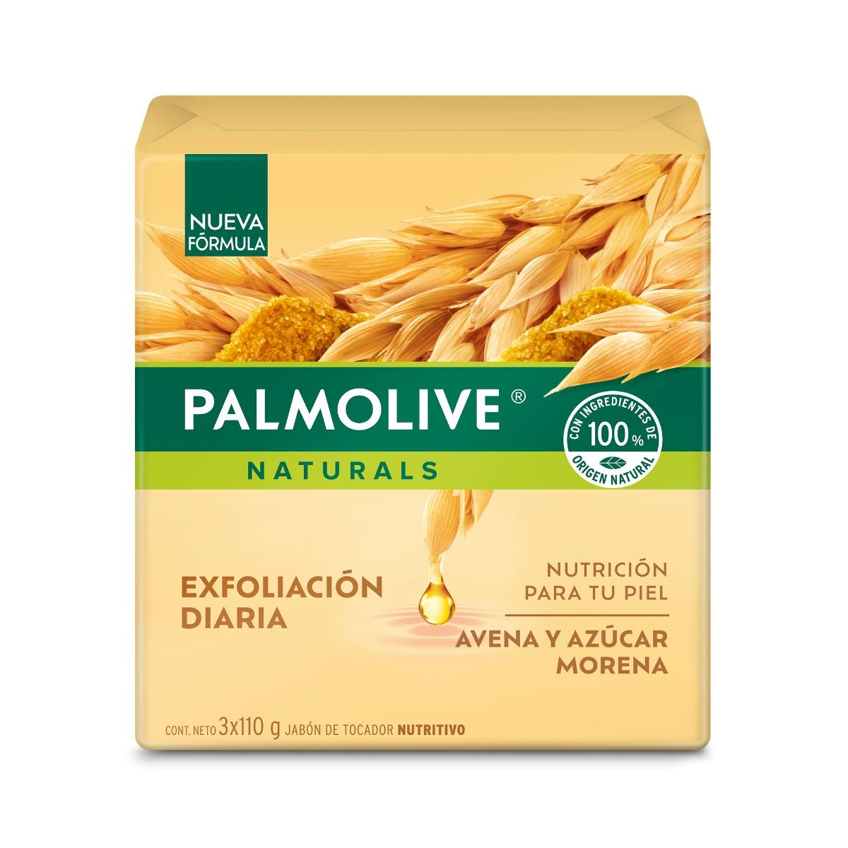 Palmolive Jabón Avena y Azúcar 110 G - Pack 3 UN