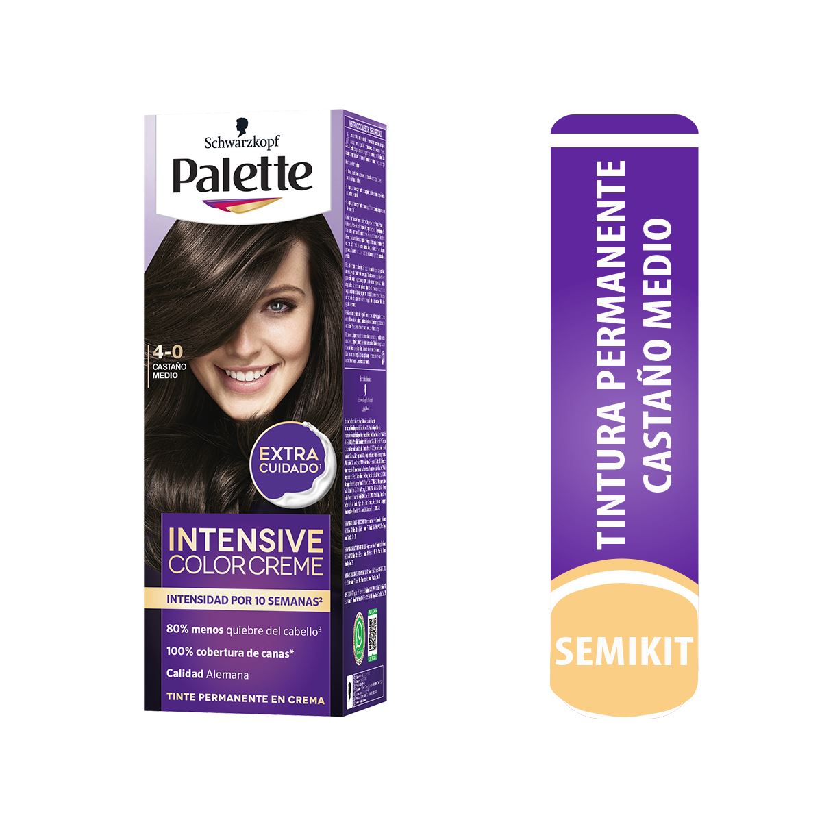 Tinte Palette Intensive- Semikit 4-0 Castaño Medio - Caja 1 UN