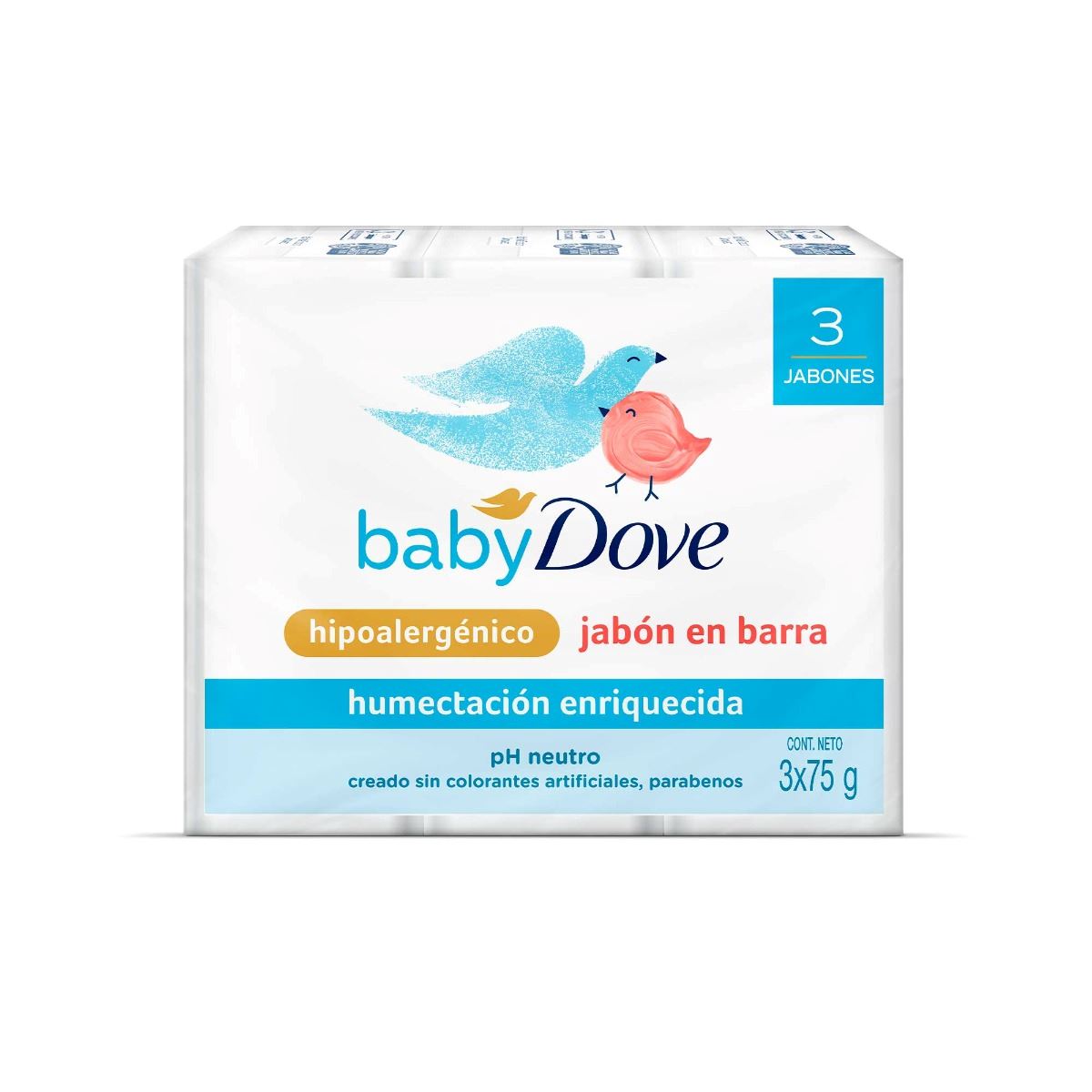 Dove Jabón Baby Humectante Sensible - Pack 3 UN