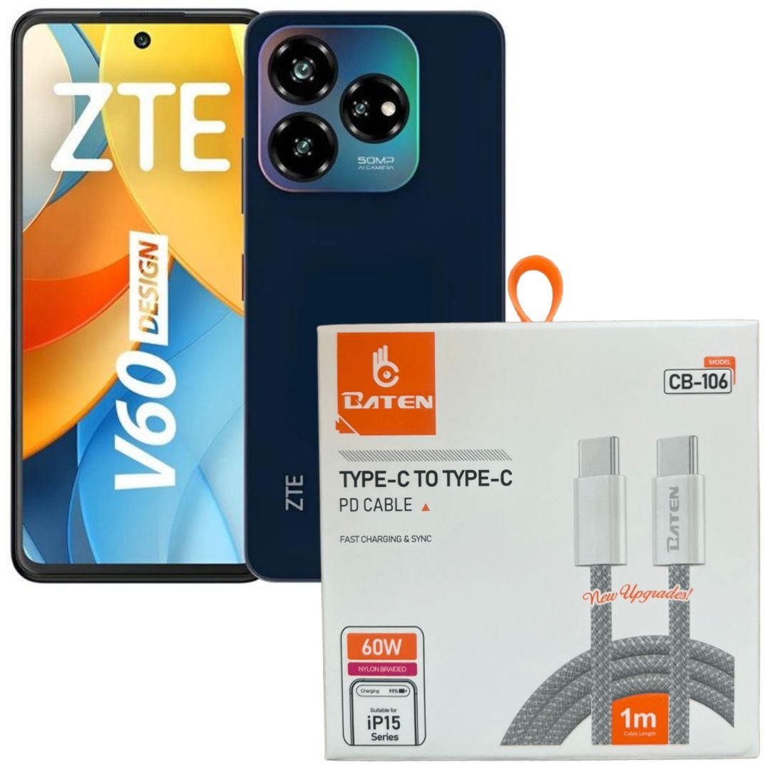 CELULAR ZTE BLADE V60 DESIGN 16RAM 256GB AZUL + CABLE BATEN