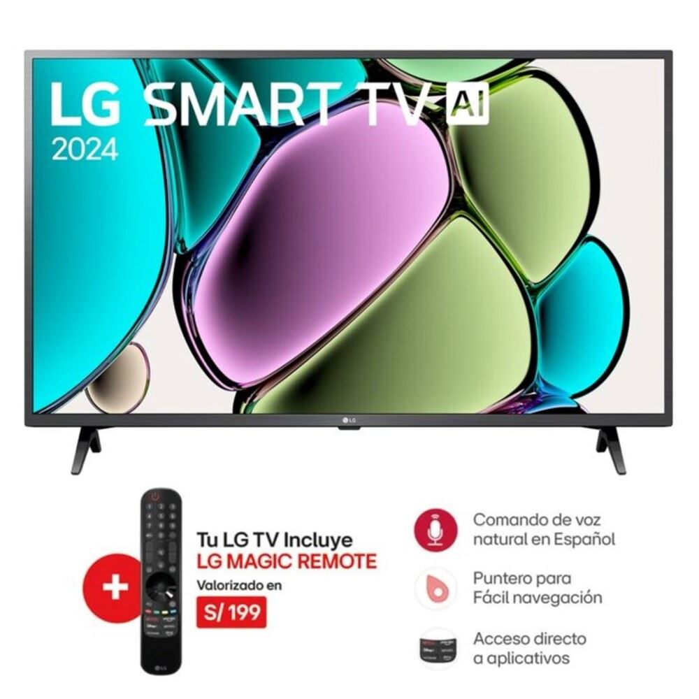 Televisor LG 43 FHD Smart TV ThinQ AI webOS + Control Remoto Magic 43LR6000PSA